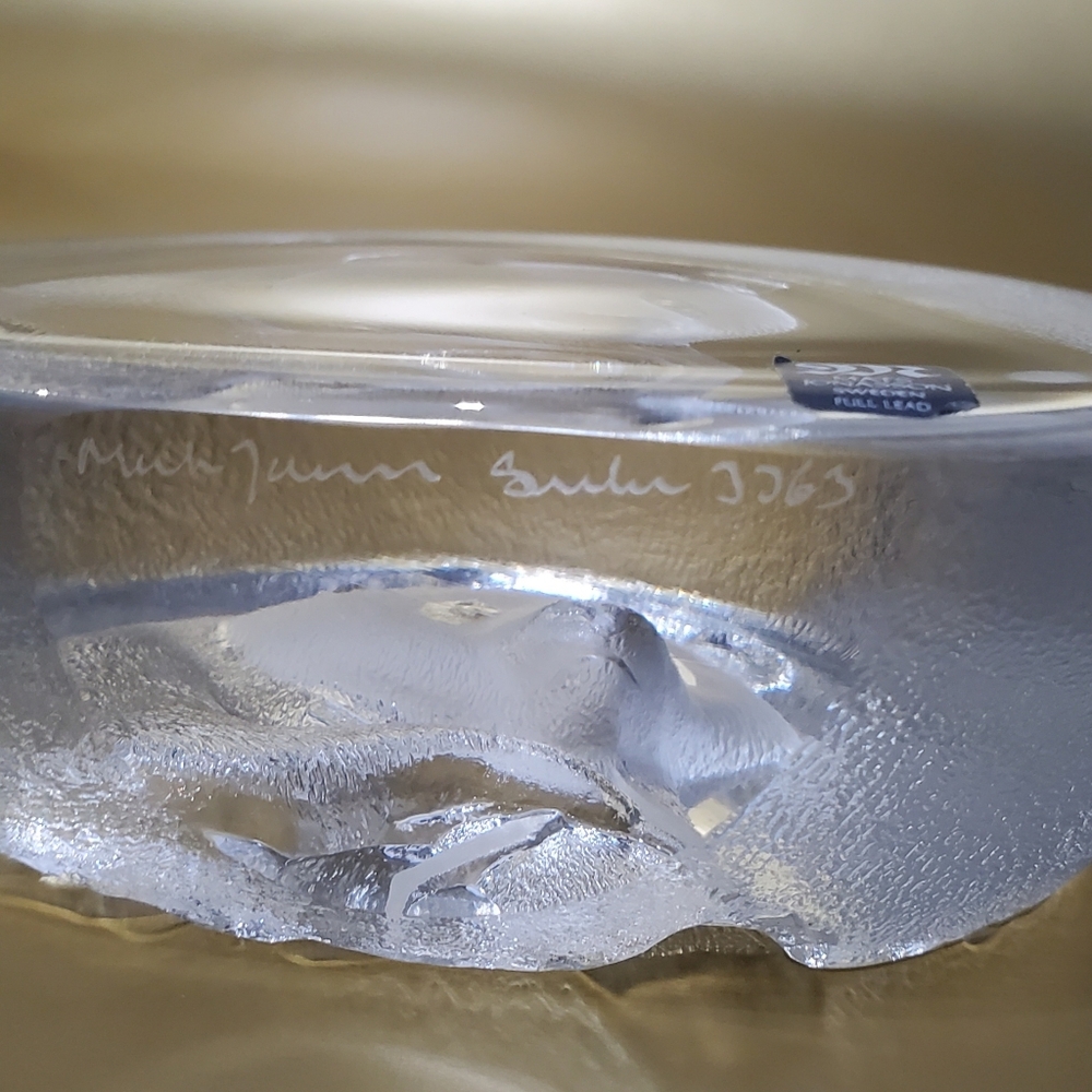 Mats Jonasson Sweden πΈπͺ Lead Crystal Panda πΌ 4 1/2" Art Glass Signed Numbered - Picture 14 of 16